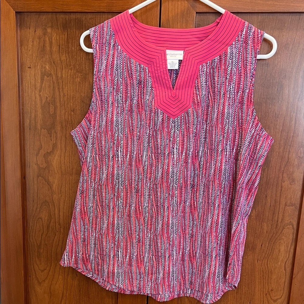 Liz Claiborne Vibrant Pink and Blue Tank Top - Picture 1 of 6
